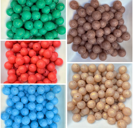 15mm Chunky Glitter silicone beads