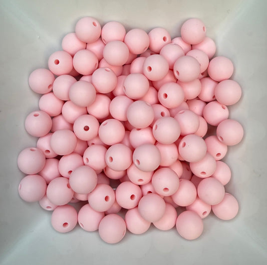 12mm Pastel pink silicone bead