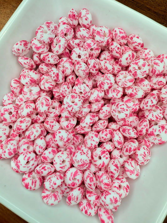12mm Hot pink floral lentils EXCLUSIVE (pack of 5)