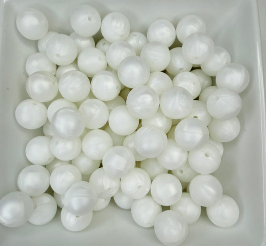 15mm Pearl white silicone bead