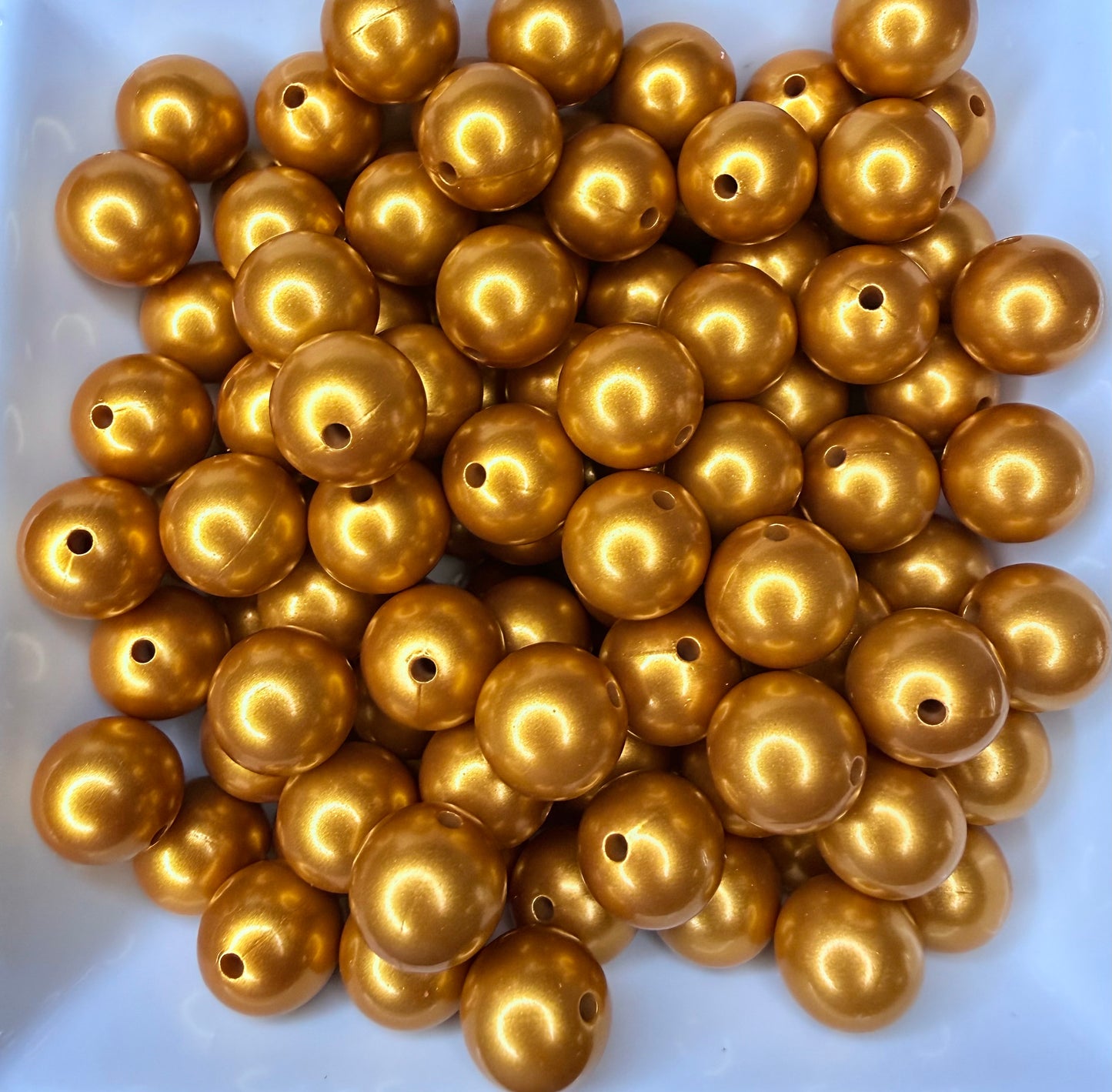 15mm Metallic burnt gold silicone bead