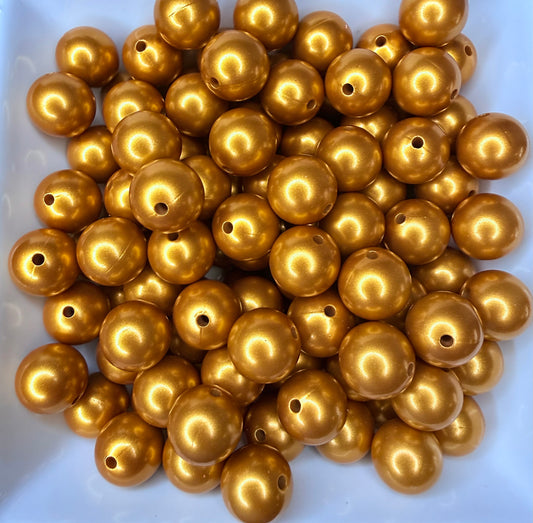 15mm Metallic burnt gold silicone bead