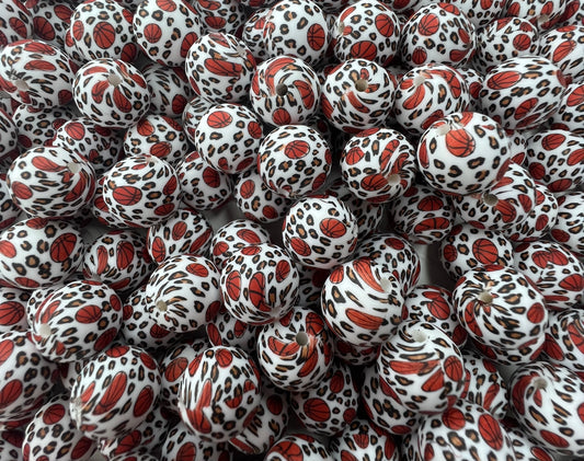 15mm Basketball leopard print (pack of 5)