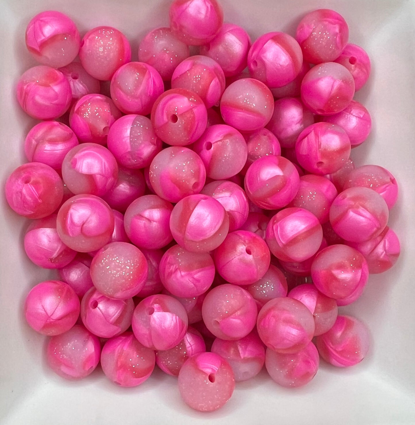 15mm Swirl pink bead