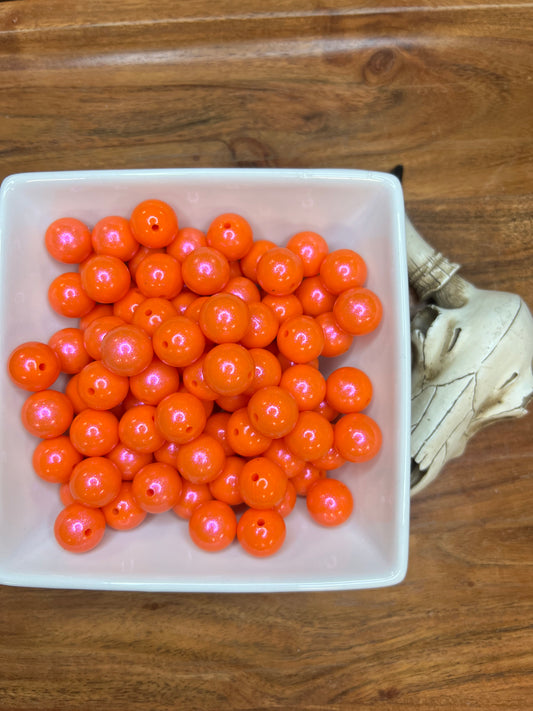 15mm Opal neon orange bead