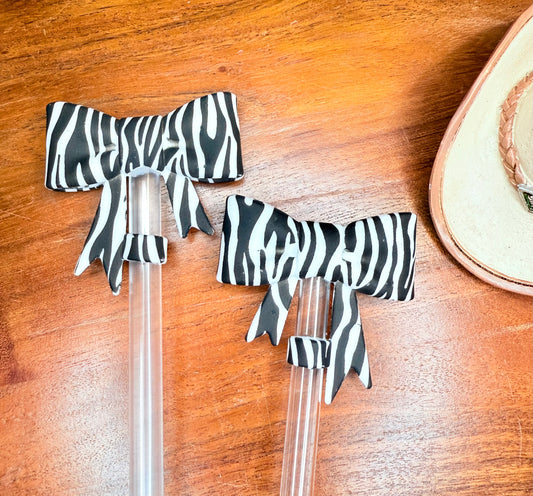 Zebra Strawtopper bows