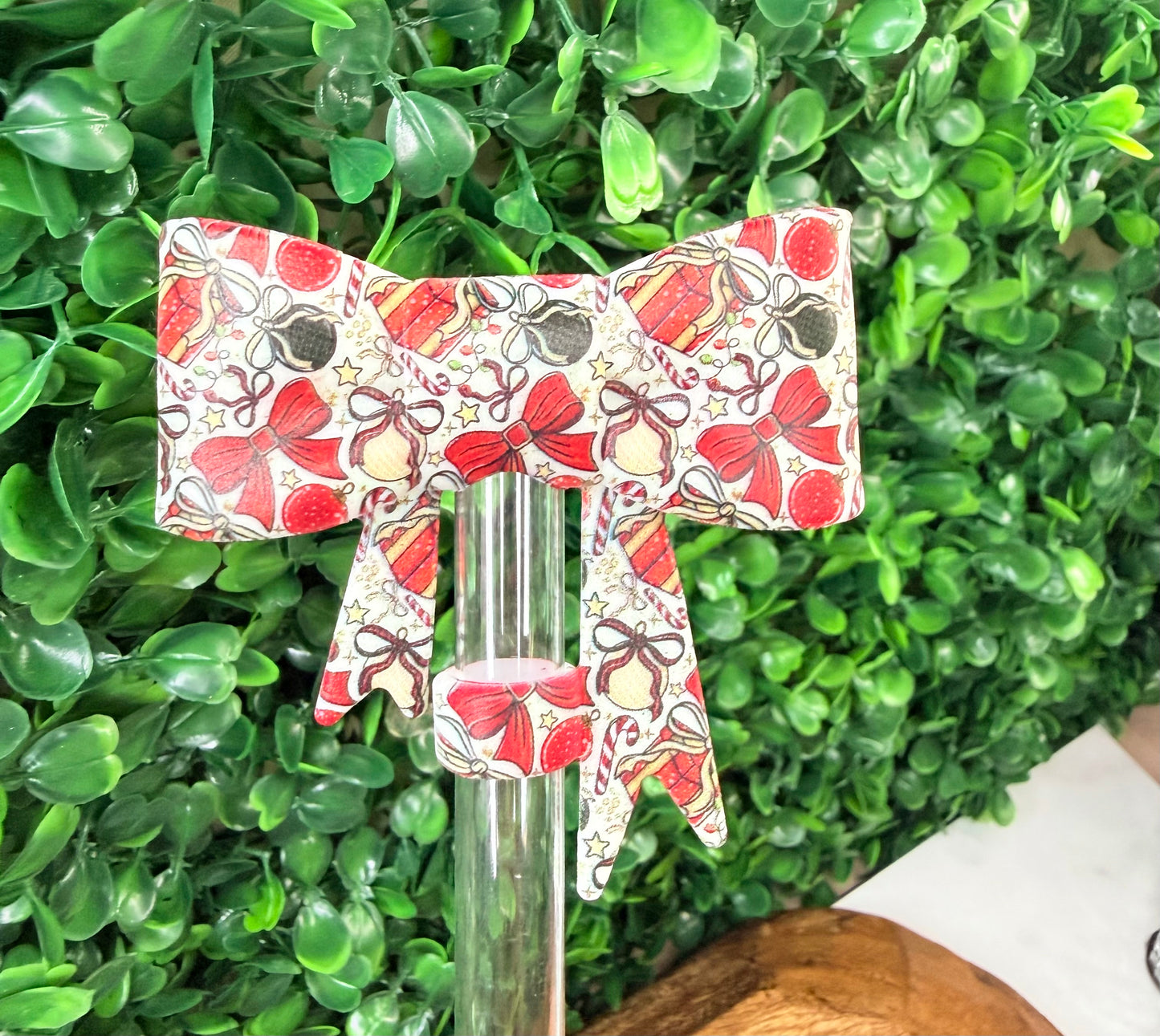 Wrapped in Cheer strawtopper bow •Exclusive•