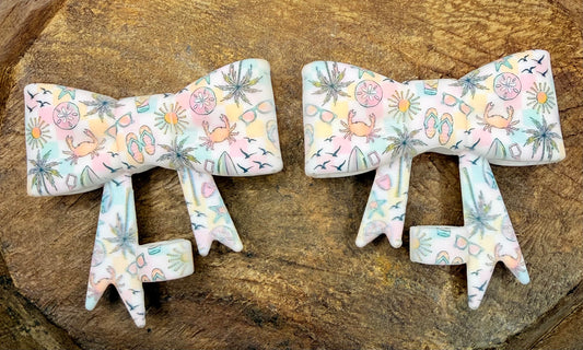 Sandcastle summer daze strawtopper bow •Exclusive•