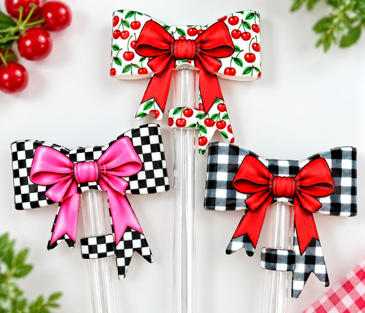Double bow Sweetheart strawtopper bow •Exclusive•
