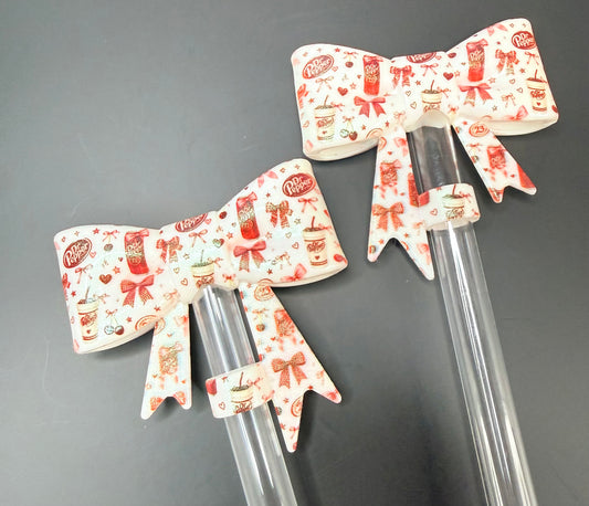 Dr. Pepper strawtopper bow •Exclusive•