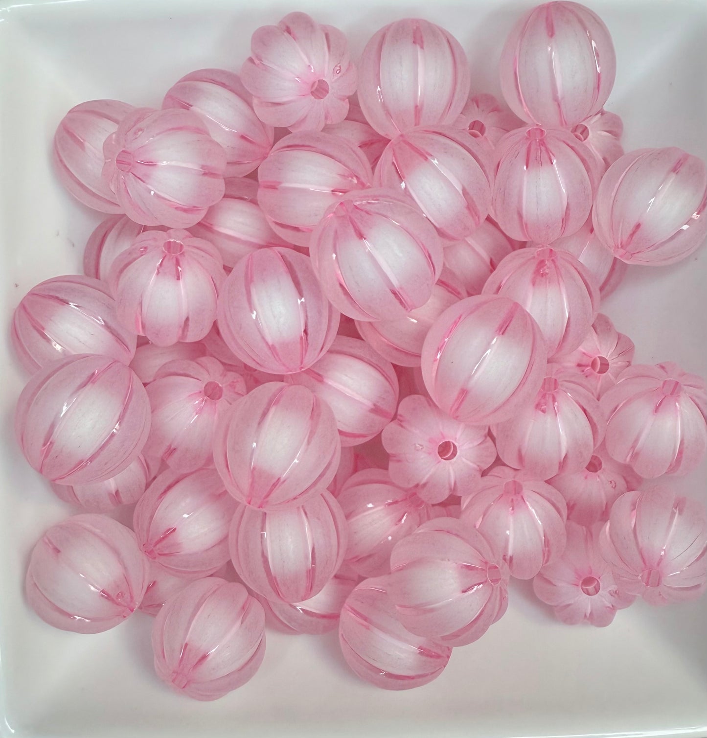20mm Frosted stripe acrylic beads