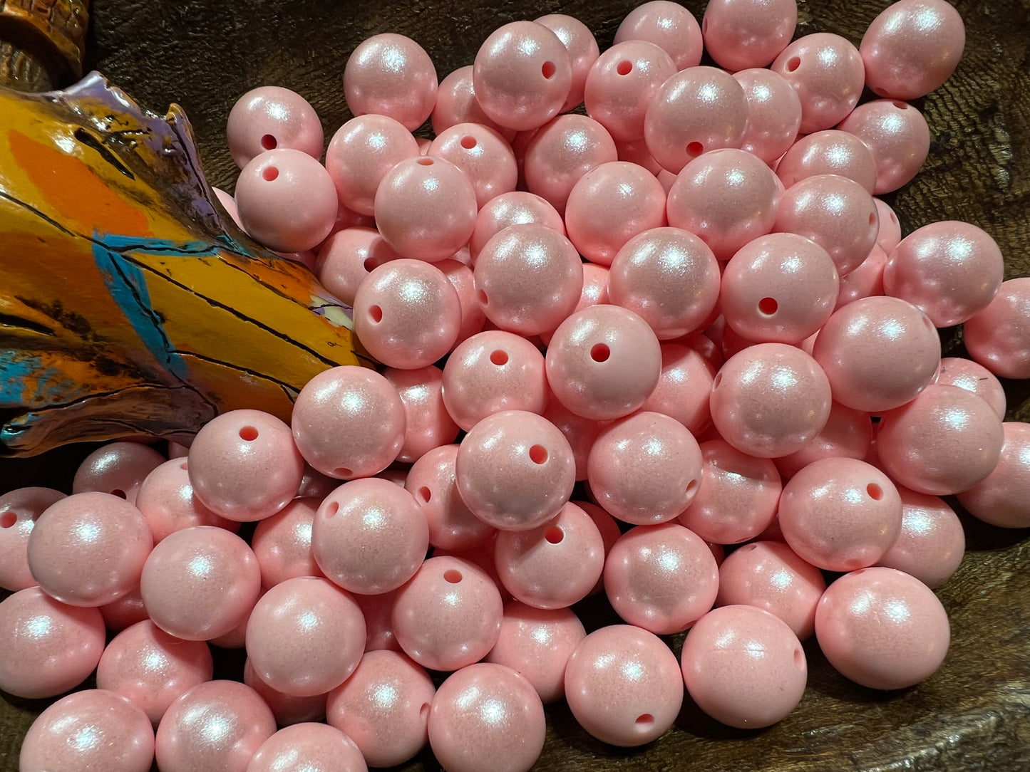 15mm Opal Baby pink beads