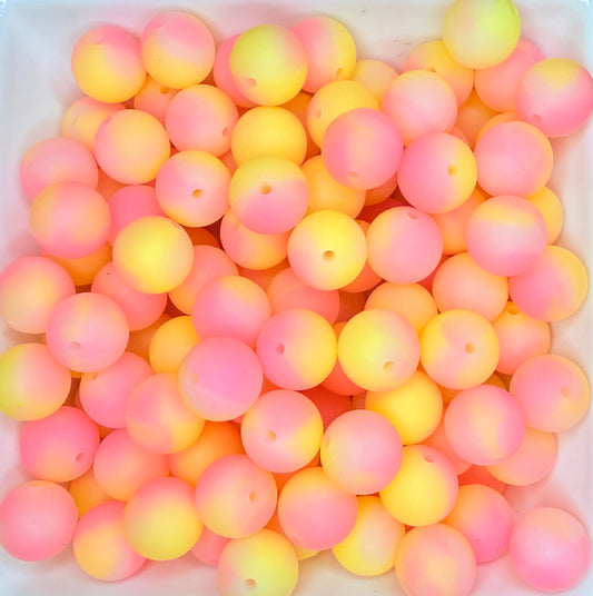 15mm silicone sunset swirl (glow in the dark)