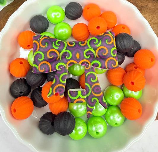 Halloween Swirl strawtopper bow •Exclusive•
