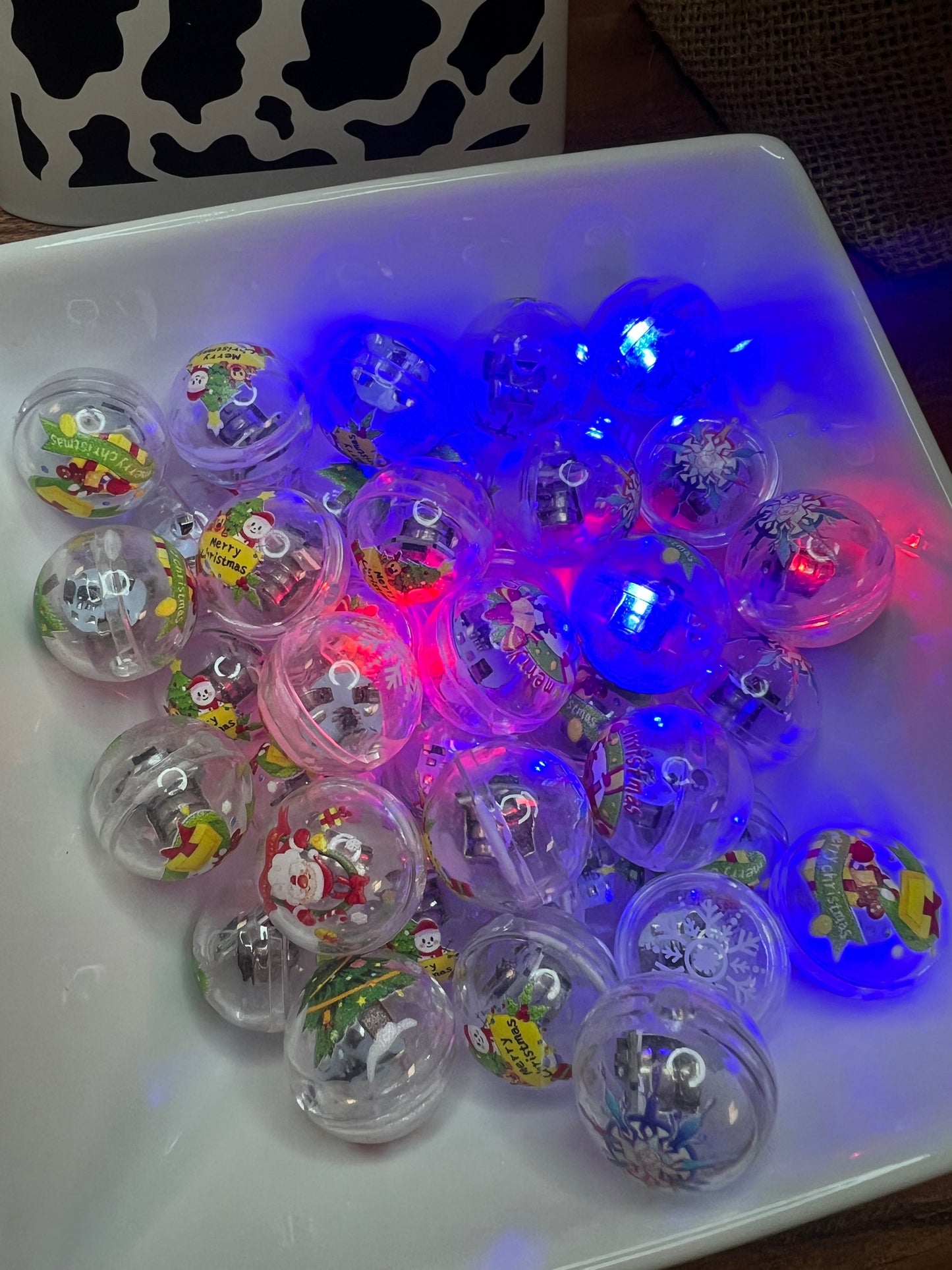 15mm Light up LED acrylic Christmas beads (mix of 5)