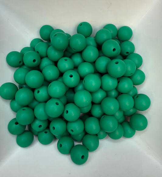 12mm Forest green silicone bead