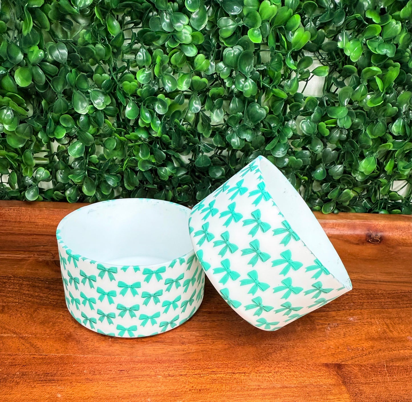 Teal Ribbon bow tumbler boot