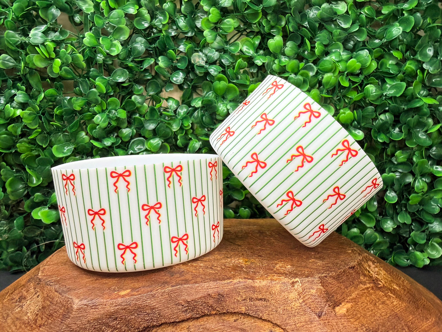 Pinstripe Christmas cheer tumbler boot •Exclusive•