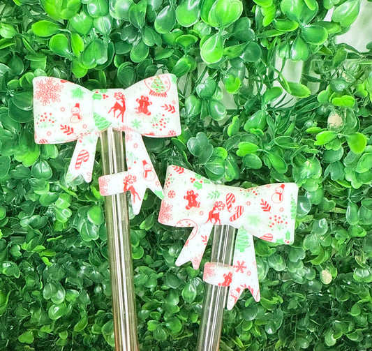 Winter wonderland strawtopper bow