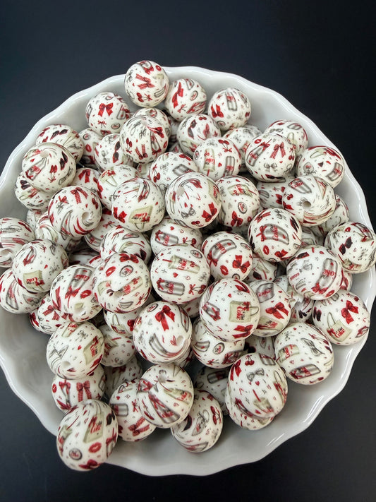 15mm Diet Coke printed beads (pack of 5) •Exclusive collab•
