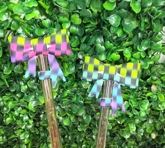Candy Checkered Strawtopper bows