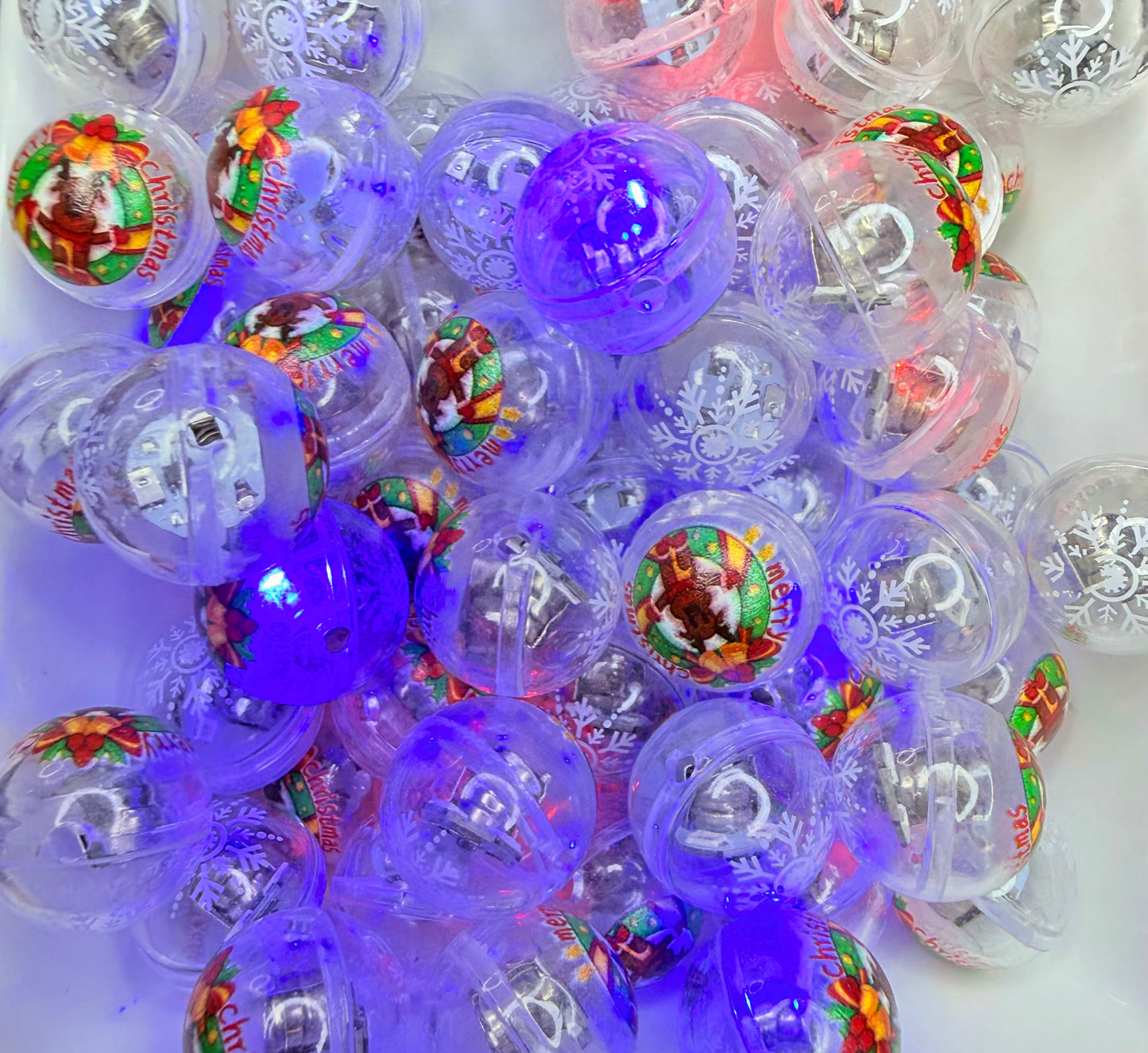 Acrylic light up Christmas beads (pack of 5)