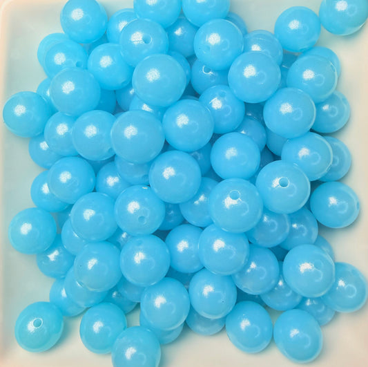 15mm Opal Glacier Blue silicone bead