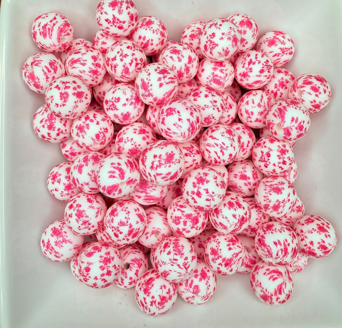 15mm Hot pink Floral silicone beads EXCLUSIVE