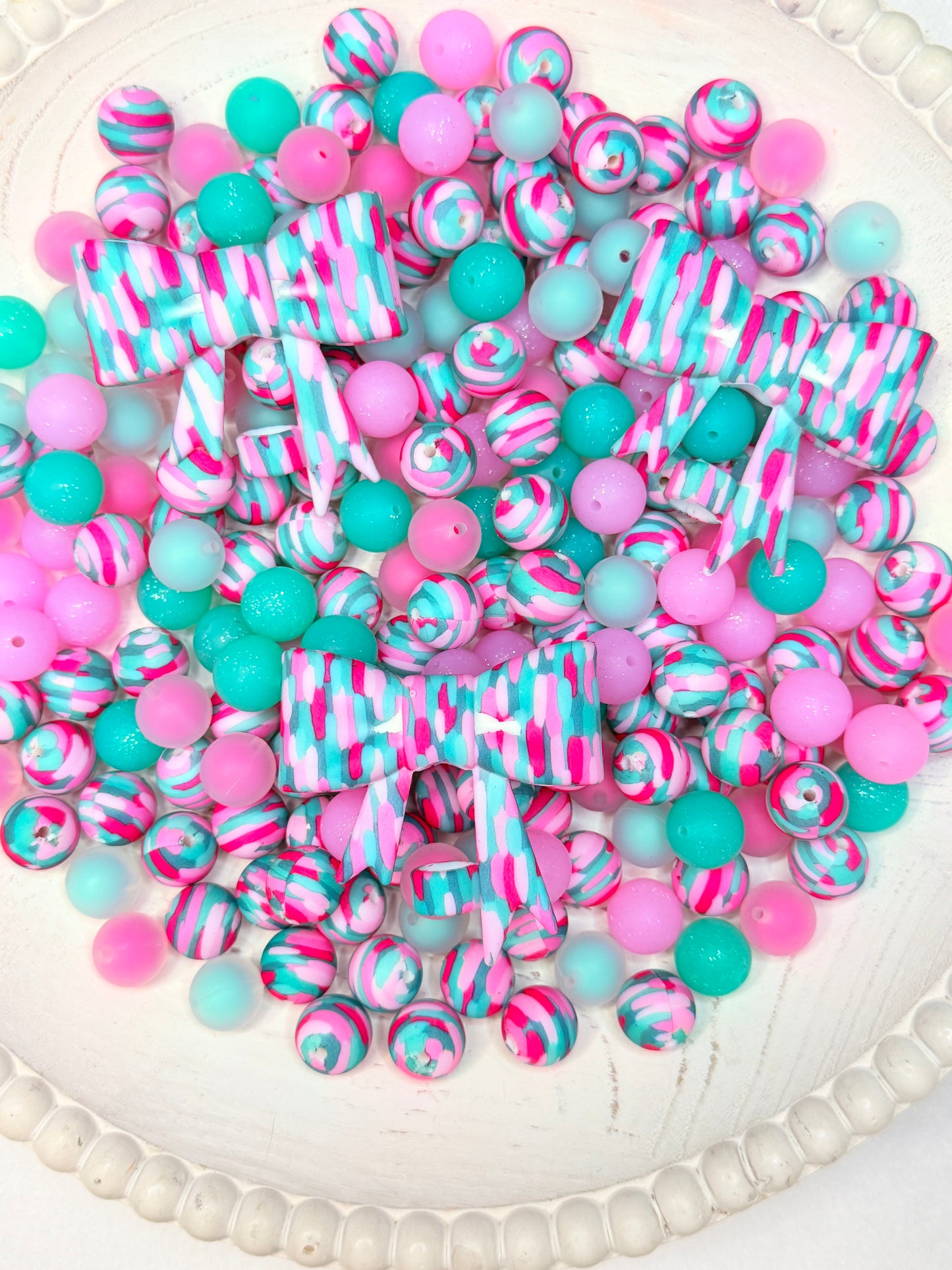 Cotton Candy Waterbrush Strawtopper bow •Exclusive collab•