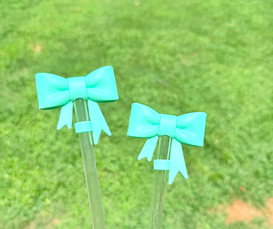 Mint strawtopper bow