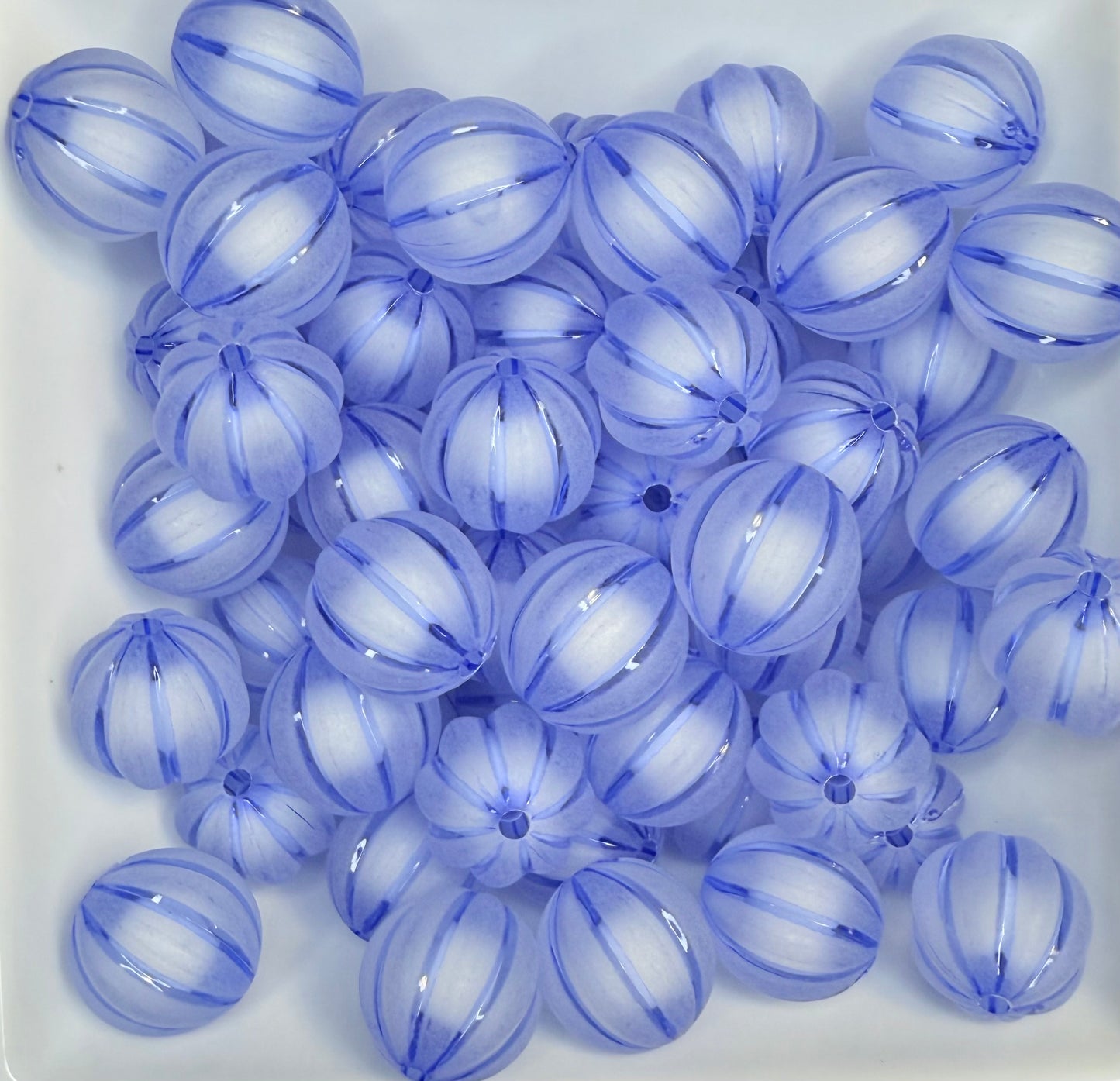 20mm Frosted stripe acrylic beads