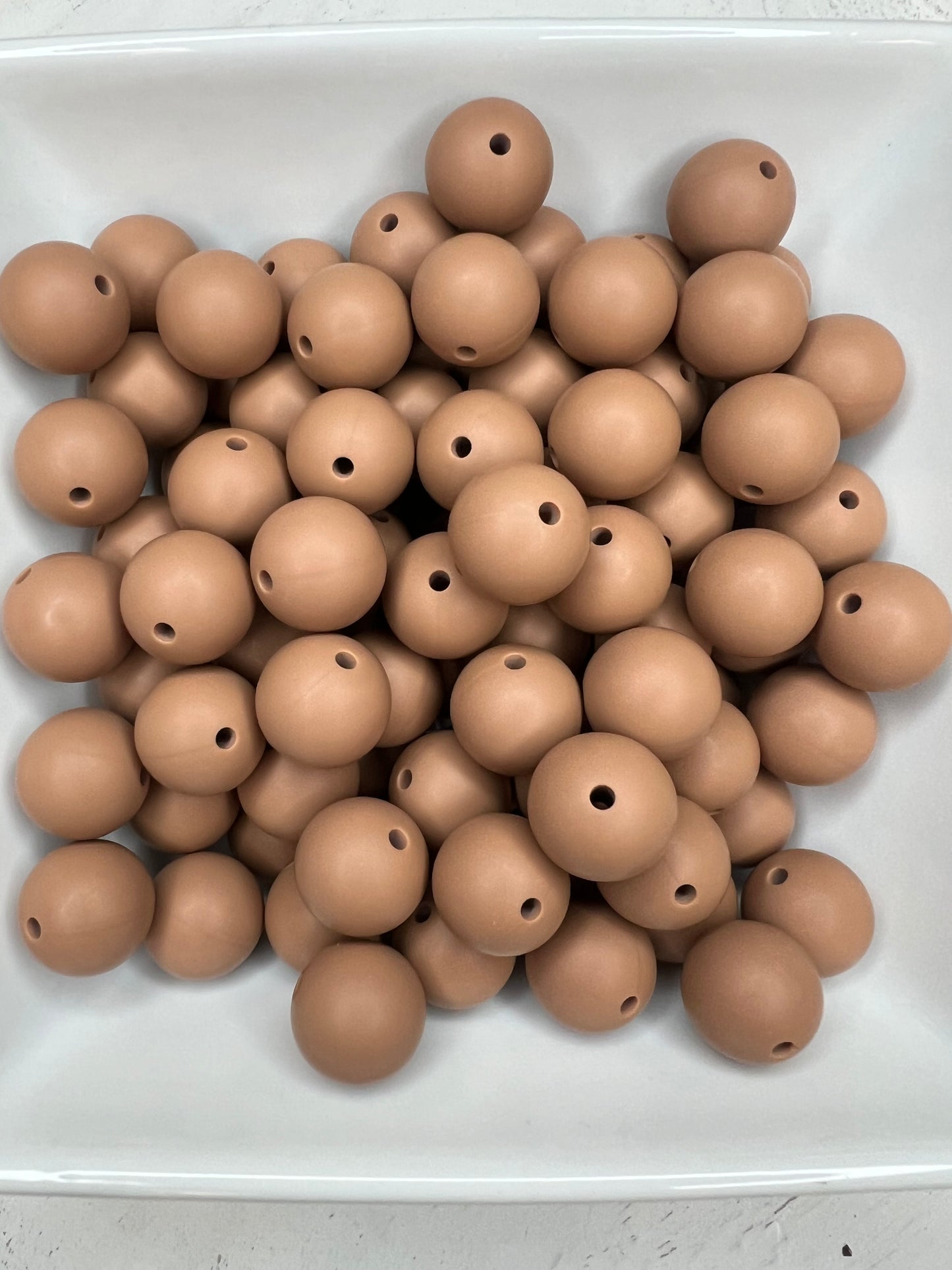 15mm Suede Tan silicone bead EXCLUSIVE