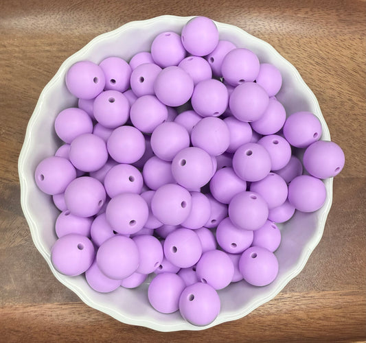 15mm light lavender silicone beads