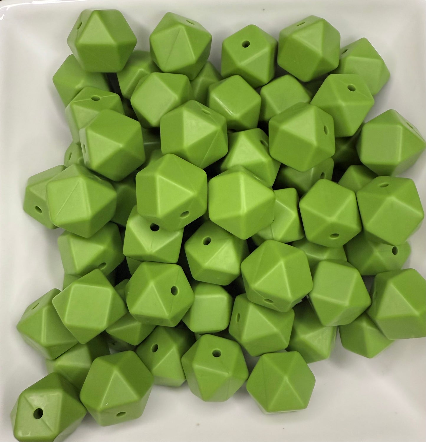14mm Olive green hexagons