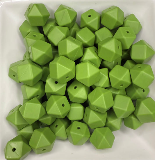 14mm Olive green hexagons