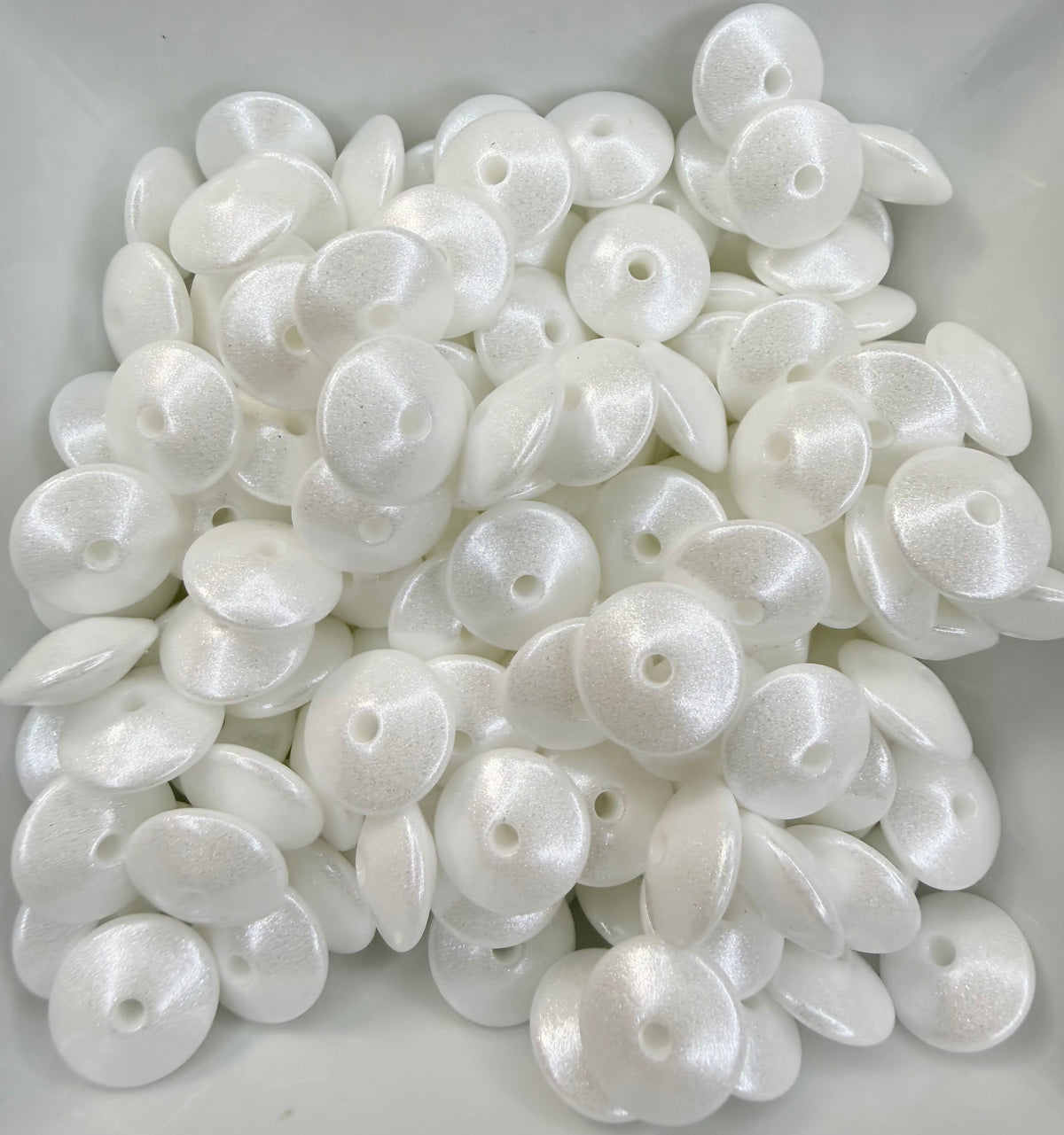15mm Opal silicone lentils (pack of 5 each - Christmas mix is 15 each)