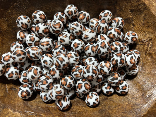 15mm big print leopard beads( pack of 5)