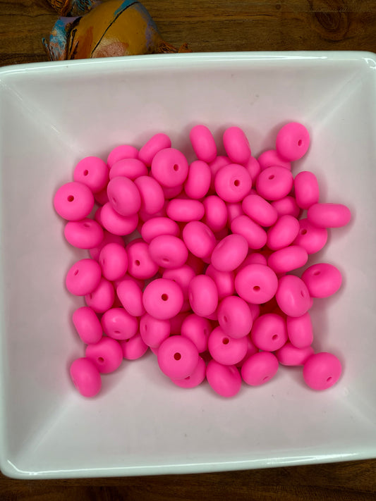 14mm pink abacus beads