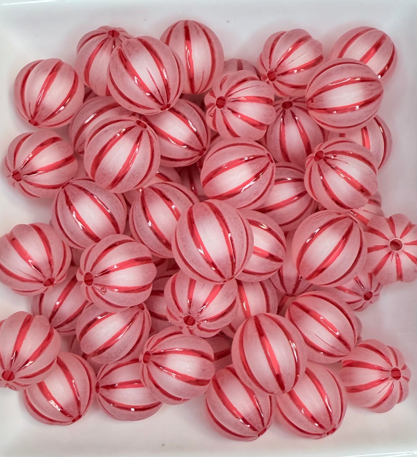 20mm Frosted stripe acrylic beads