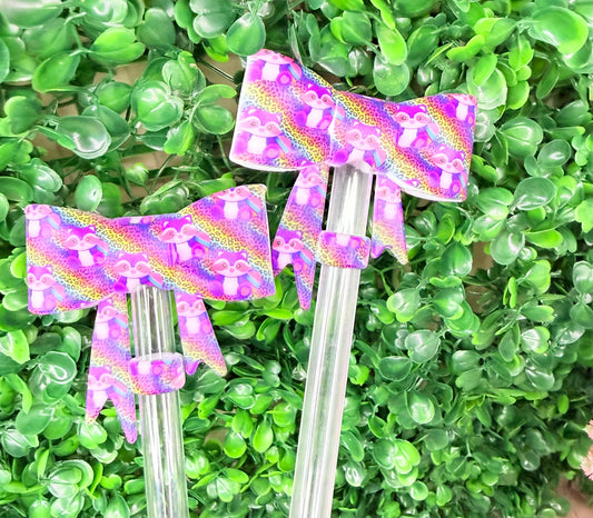 Bright & Bold Riley the Raccoon strawtopper bows •Exclusive collab•