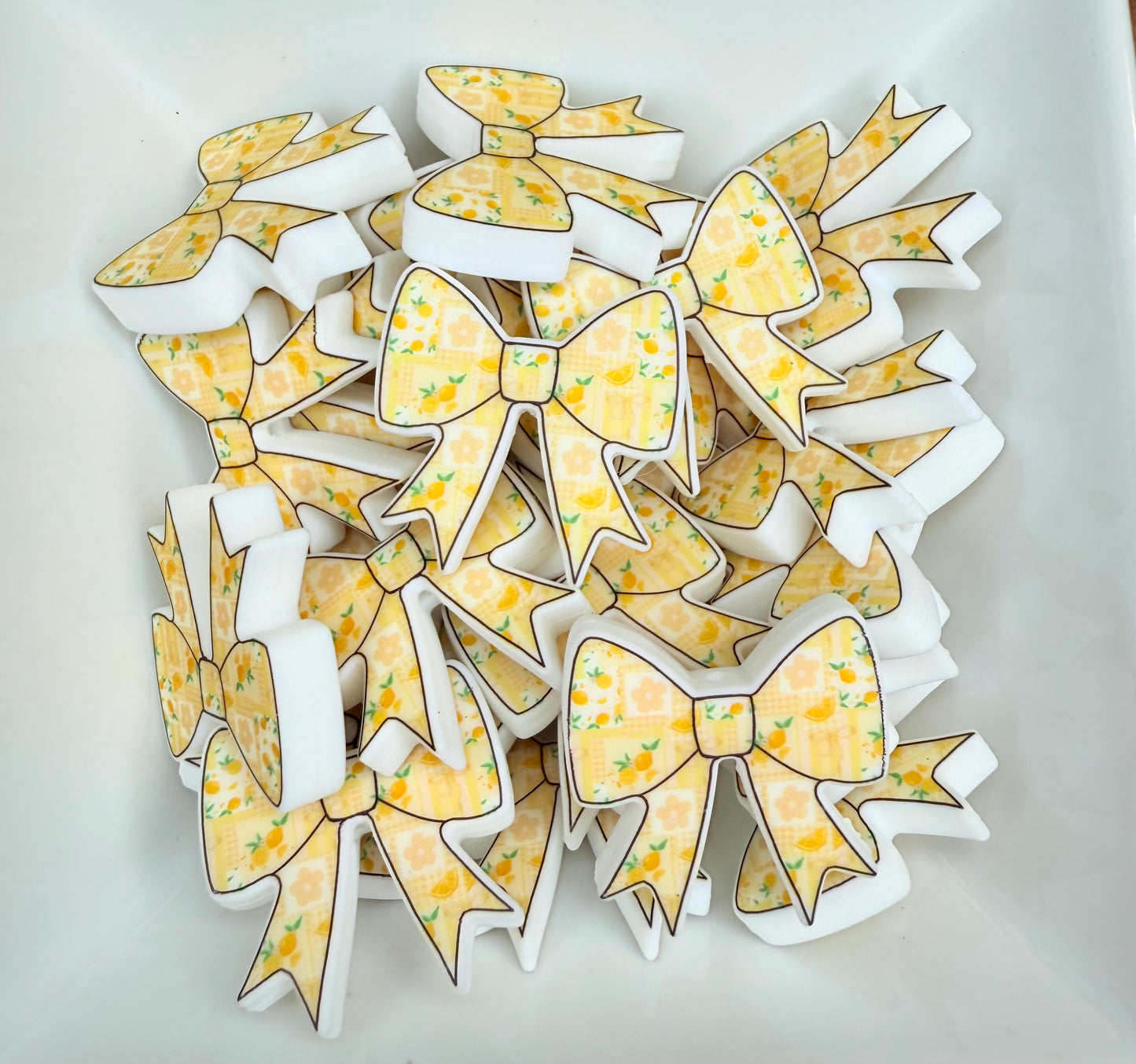 Lemon twist Focal printed bow EXCLUSIVE