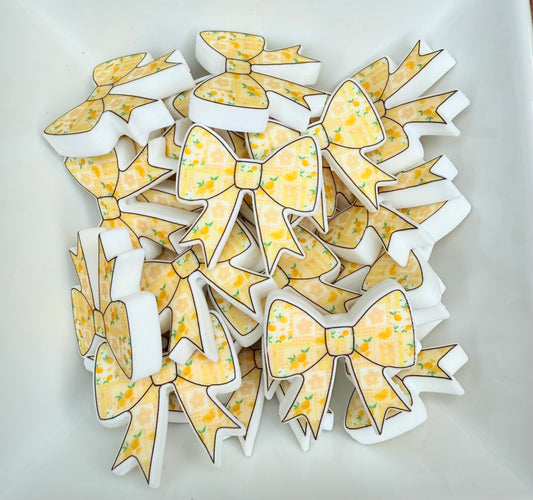 Lemon twist Focal printed bow EXCLUSIVE