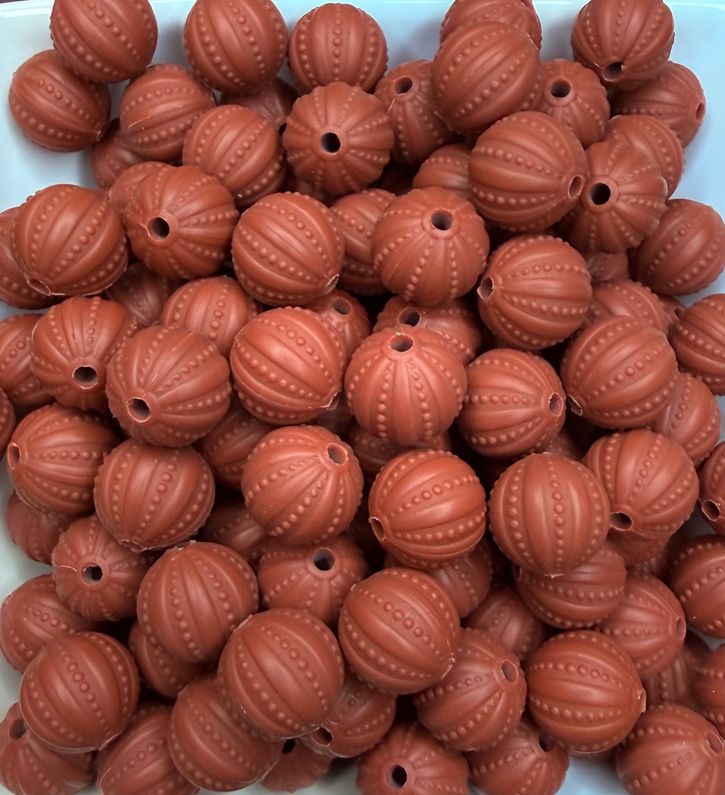 15mm Embossed silicone beads •Exclusive•