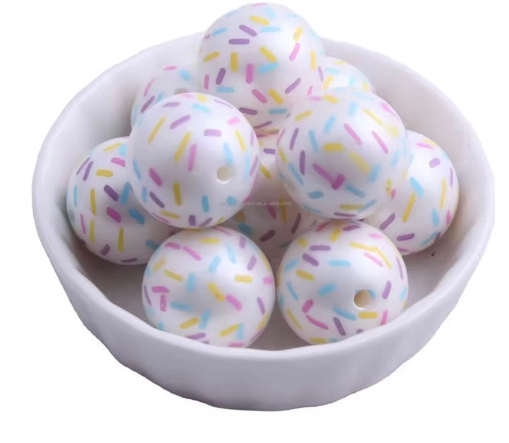20 multi color sprinkle acrylic beads