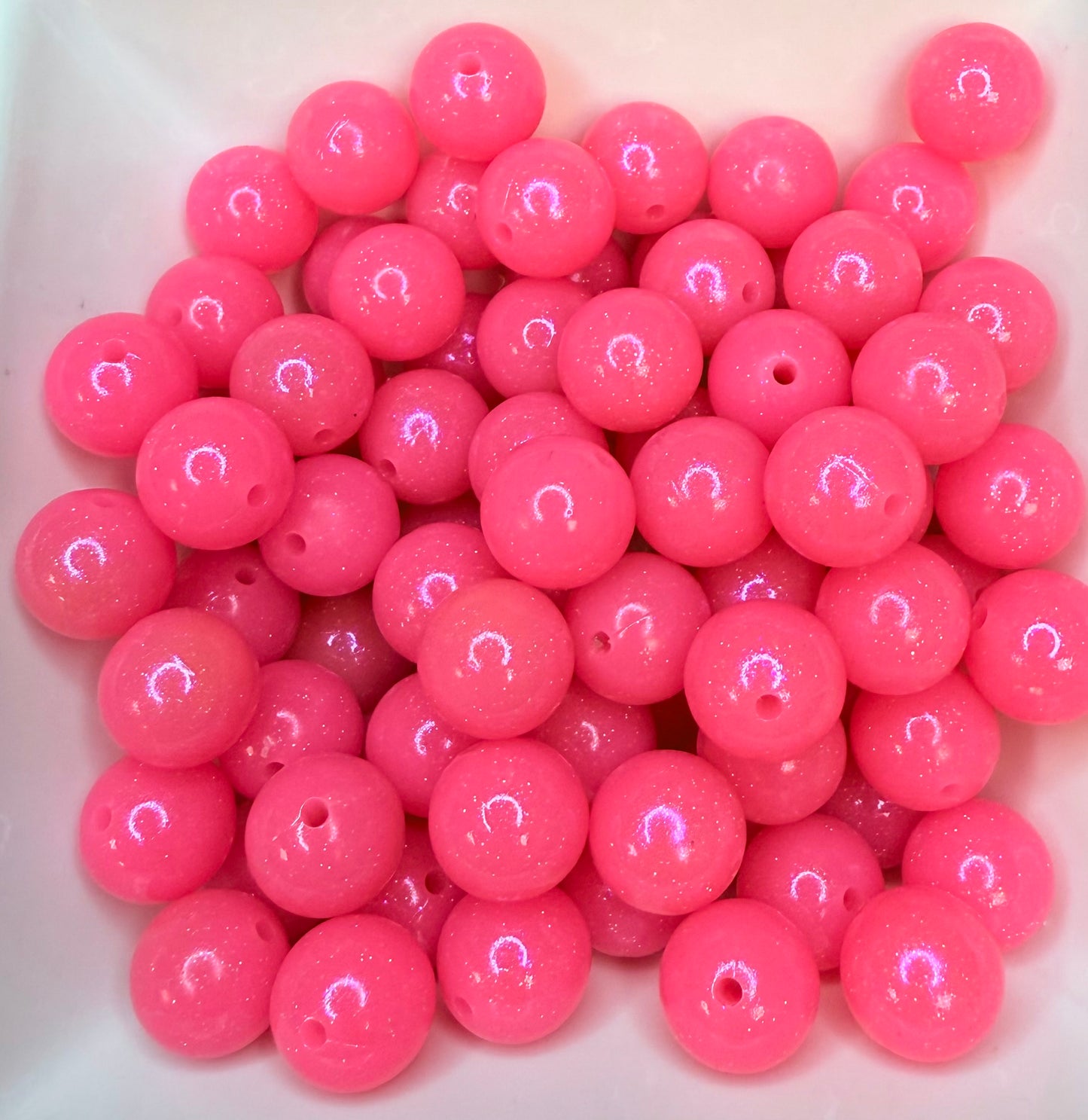 15mm Opal Glitter Summer vibes silicone beads (pack of 5)
