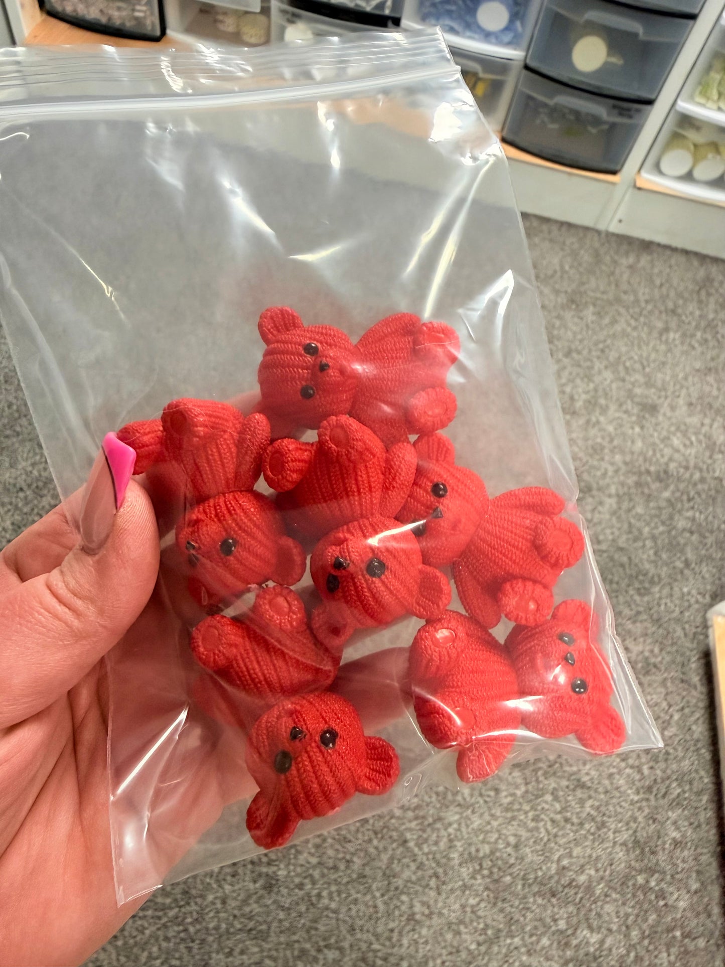 Destash- 6 pack of red acrylic beads