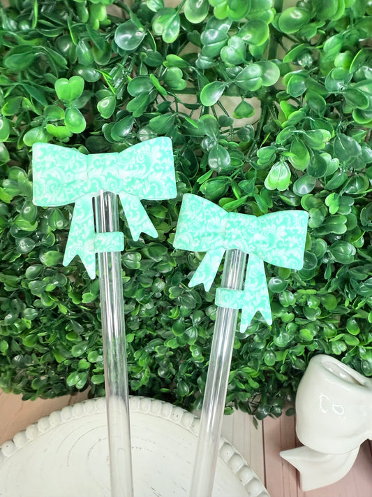 Mint tooled strawtopper bow •Exclusive•