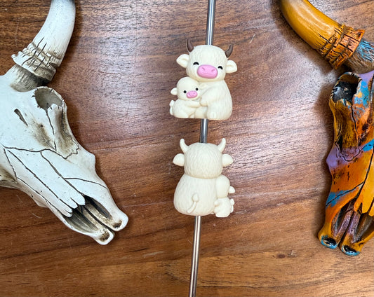 3d Tan Cow mama and baby