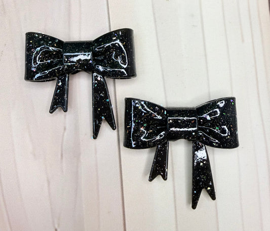 Liquid Glam Glitter Black bow focal