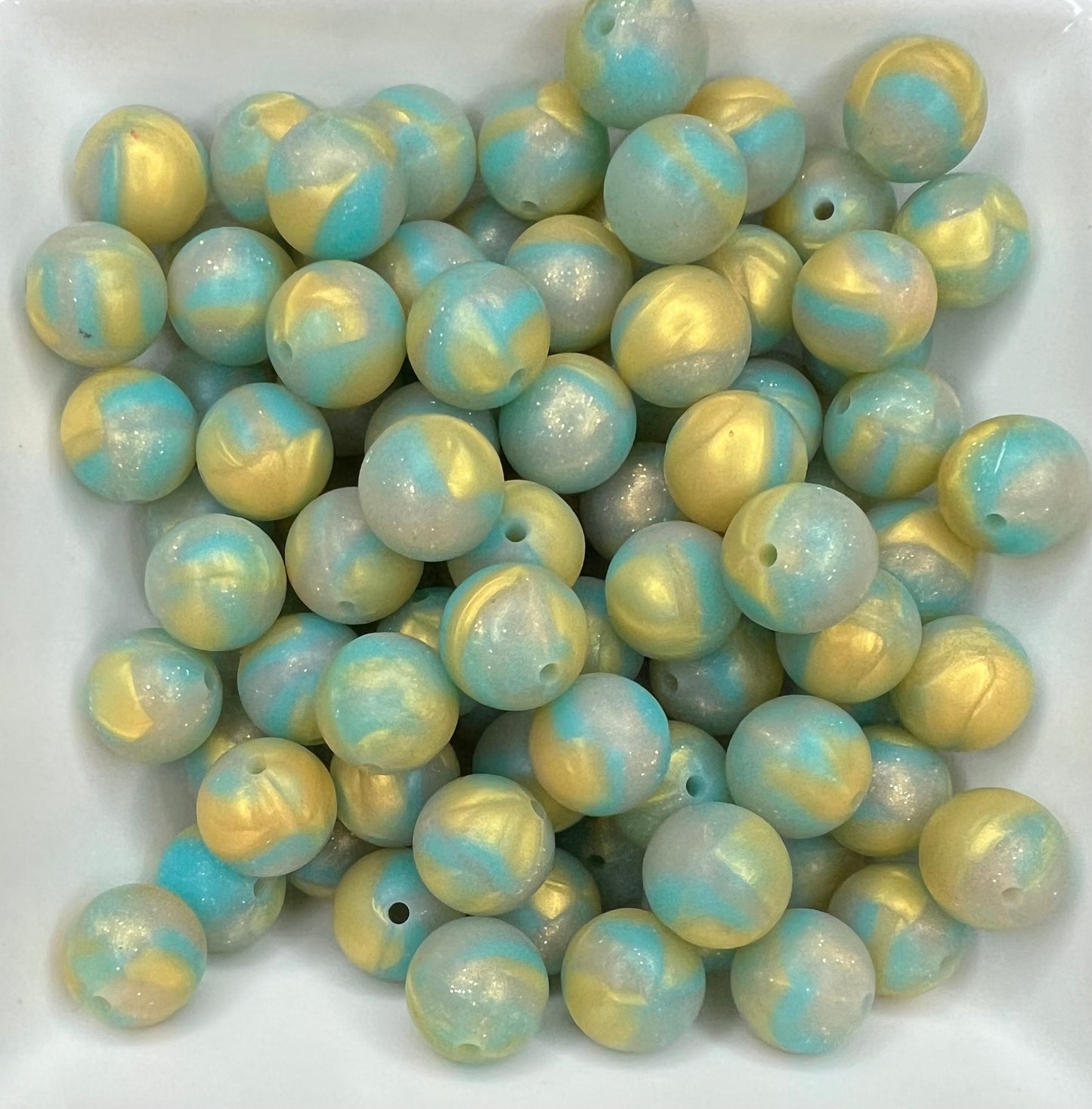 15mm Golden blue swirl